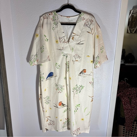 Kaftan Women's Unbranded Birds Print Maxi Midi Muumuu Dress - Picture 1 of 7